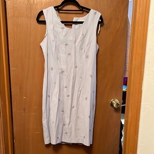Norton McNaughton Purple Sheath Midi Dress Scoop Neck Sleeveless